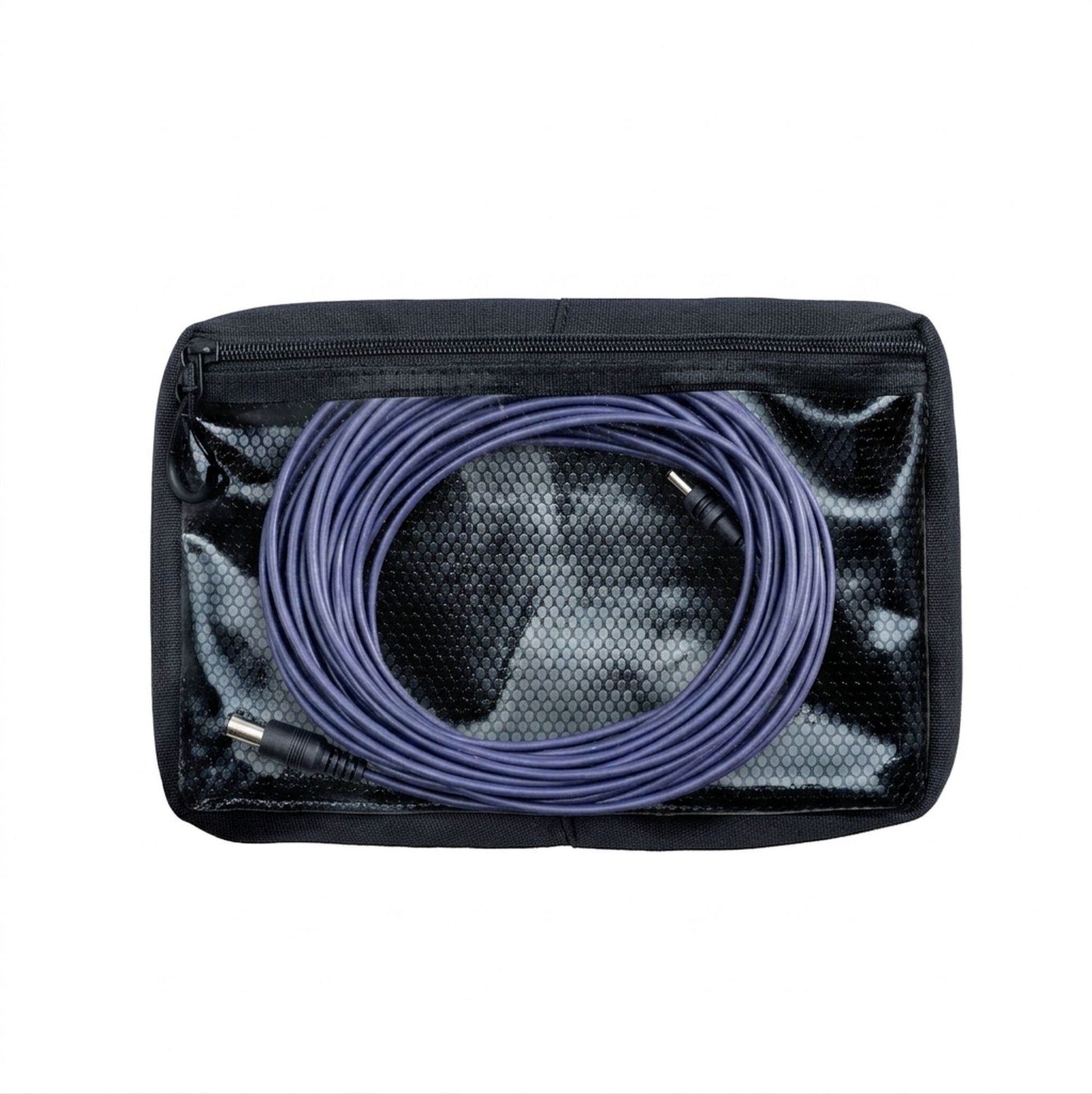 Padded Starlink Mini pouch with side mesh pocket and zippered cable divider