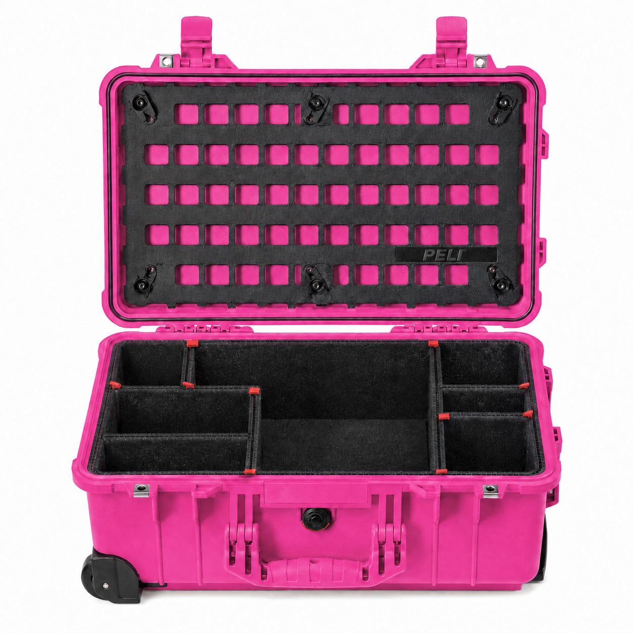 Peli 1510 Pink-Set – Koffer mit pinkem Trennwand-Set und Deckelorganizer nach Wahl