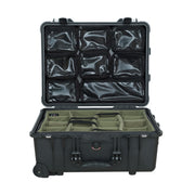 LID1560MC8 transparent mesh lid organiser fitted in the lid of a Peli 1560 case