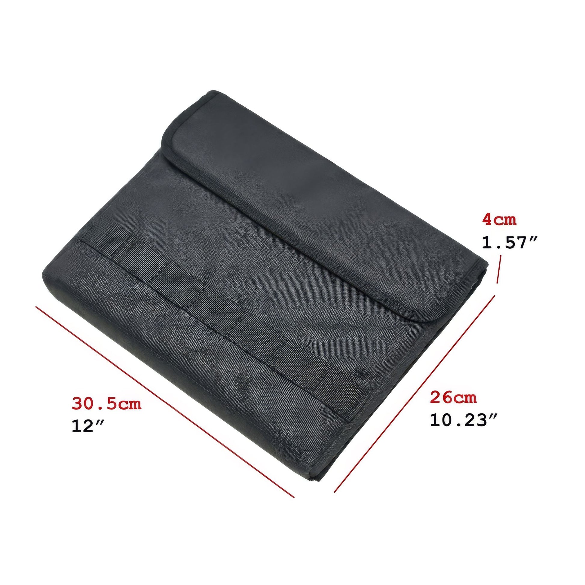 Black padded pouch and mounting plate included with the Starlink Mini lid organizer