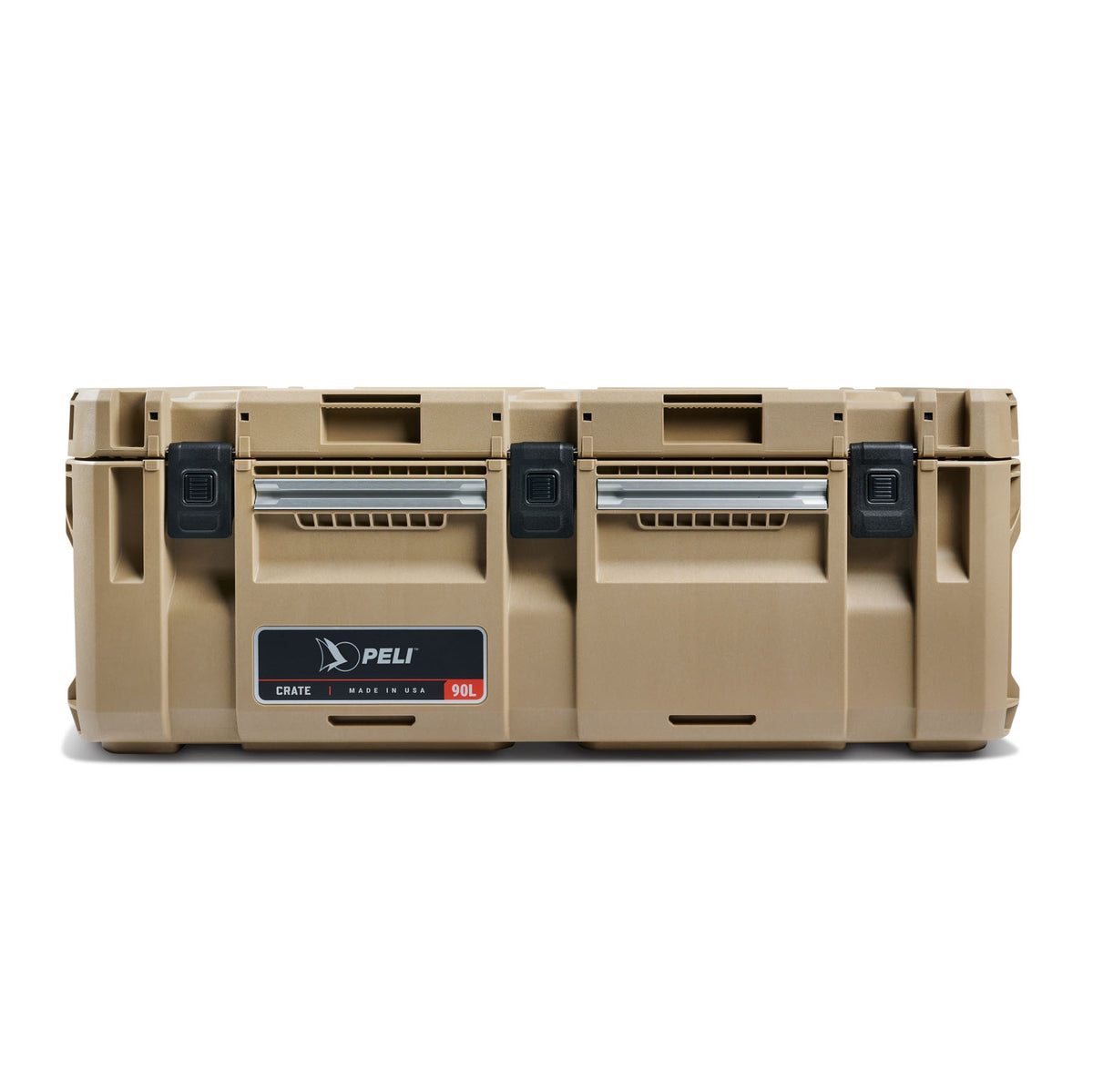 Peli CRATE 90L CR90 lastekasse i sandbeige, sett bakfra
