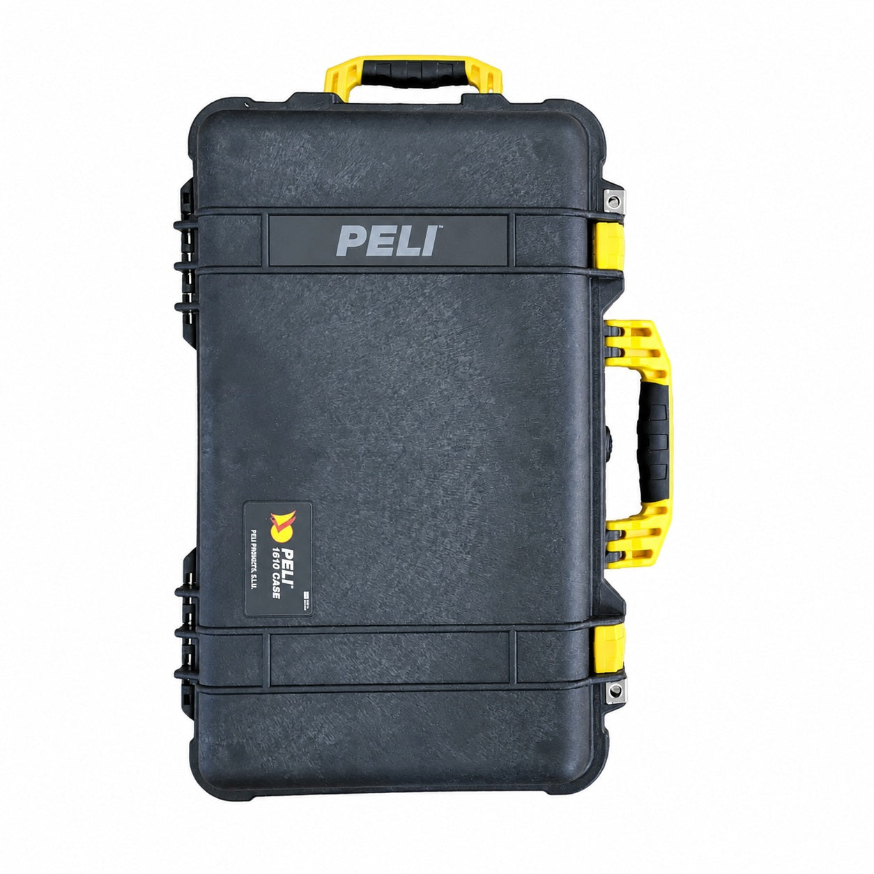 Peli 1510 Protector rankinio bagažo lagaminas, juodas su geltonomis rankenėlėmis ir užraktais — nuotrauka Nr. 1
