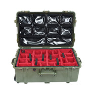 Obal Peli 1650 OD Green s organizérom veka s mriežkou LID1650MC10 namontovaným vo veku