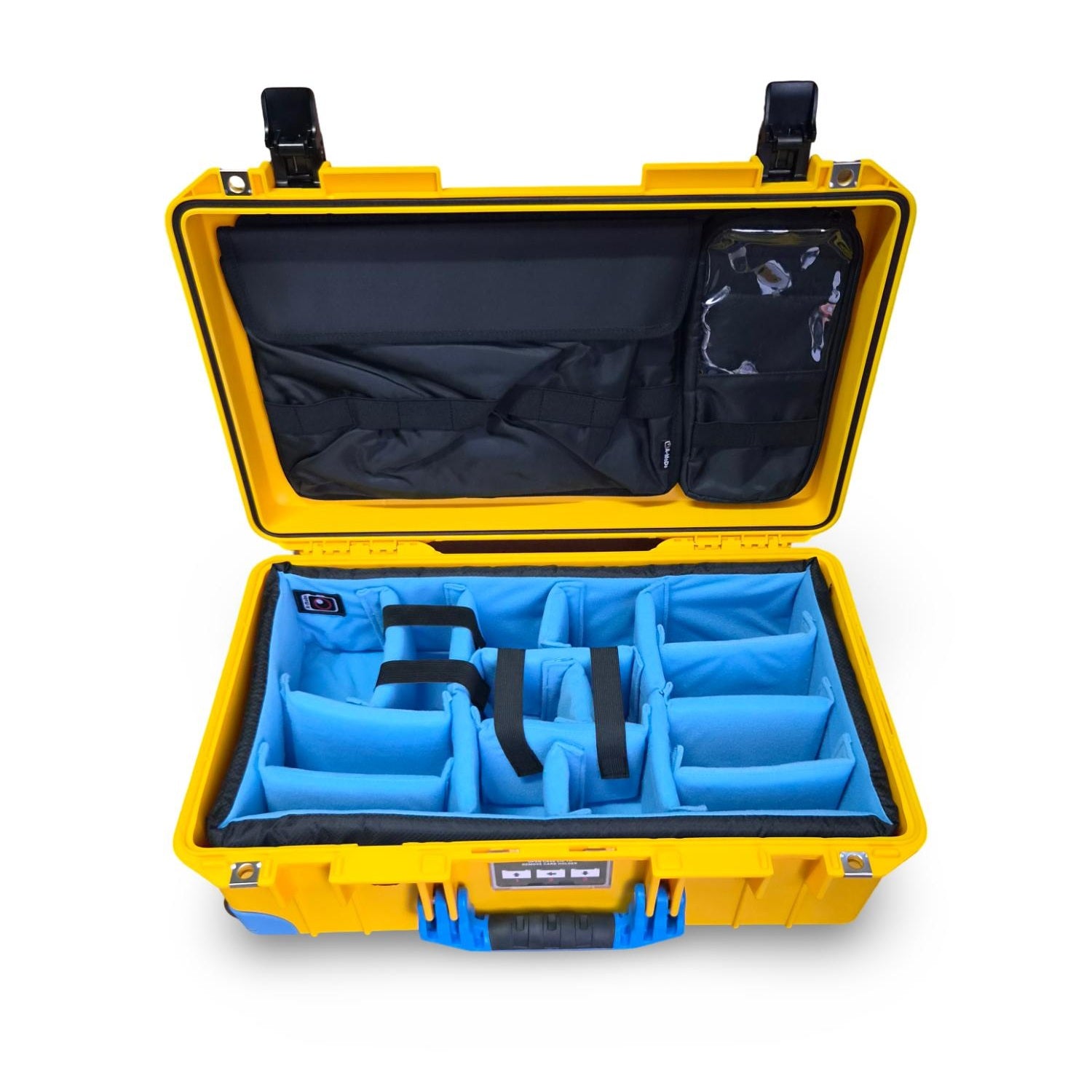 Valise Peli Air 1535 Jaune et Bleu avec organiseur de couvercle pour ordinateur portable 14 à 16 pouces (LID1519SC)