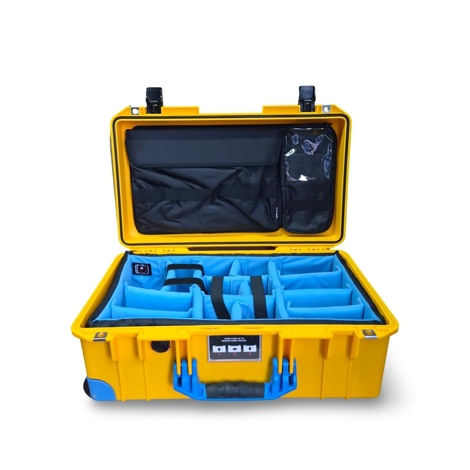 Valise Peli Air 1535 Jaune et Bleu avec organiseur de couvercle pour ordinateur portable 14 à 16 pouces (LID1519SC)