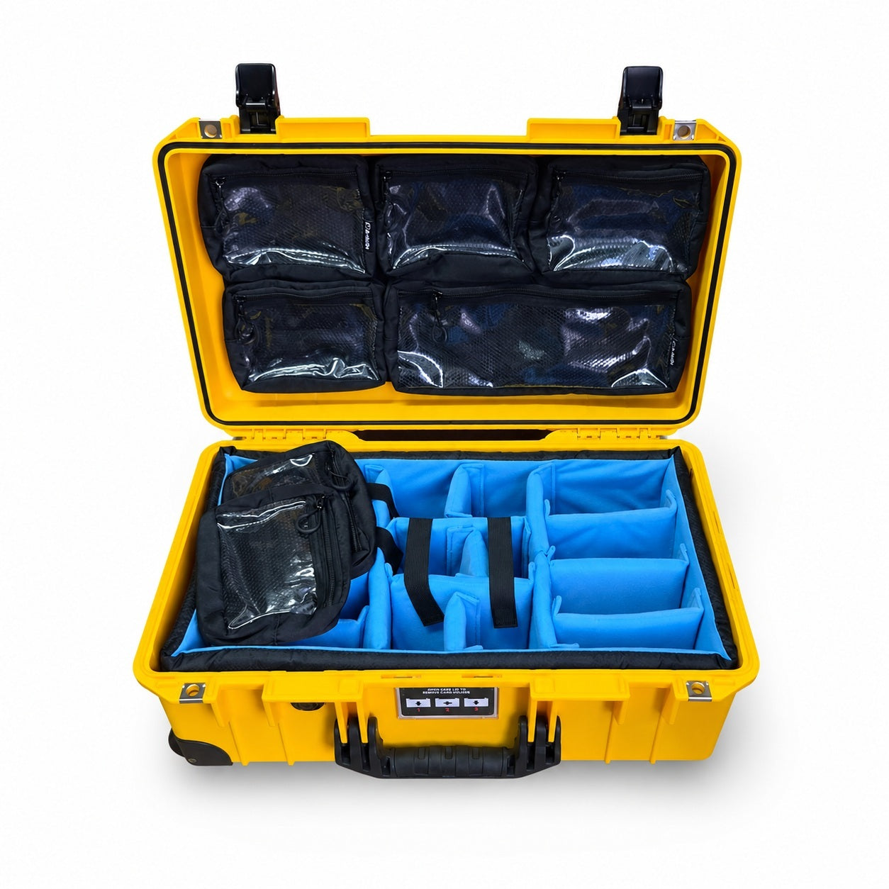 Kit Peli Air 1535 Giallo con Nero con organizer trasparente per il coperchio