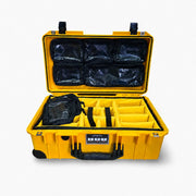 Kit Peli Air 1535 Giallo con Nero con organizer trasparente per il coperchio e set di divisori imbottiti gialli