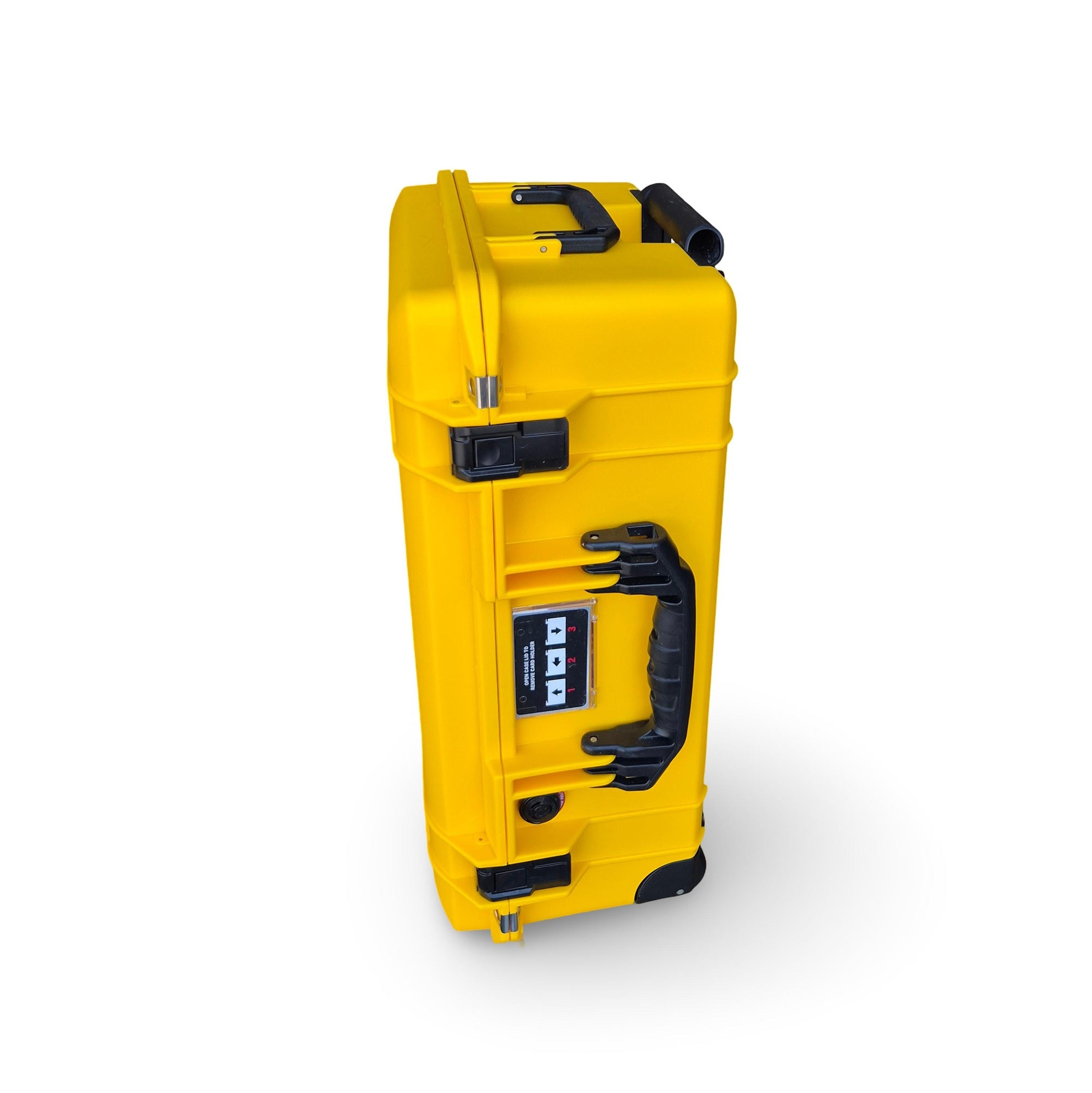 Peli Air 1535 Carry-On — Yellow with Black protective case in carry-on travel use