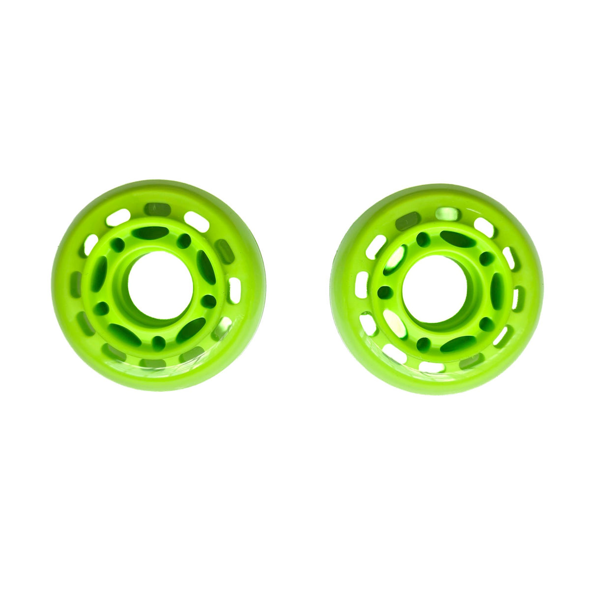 Lime green replacement rubber wheels compatible with Peli Air cases – set of 2 aftermarket 60 mm wheels