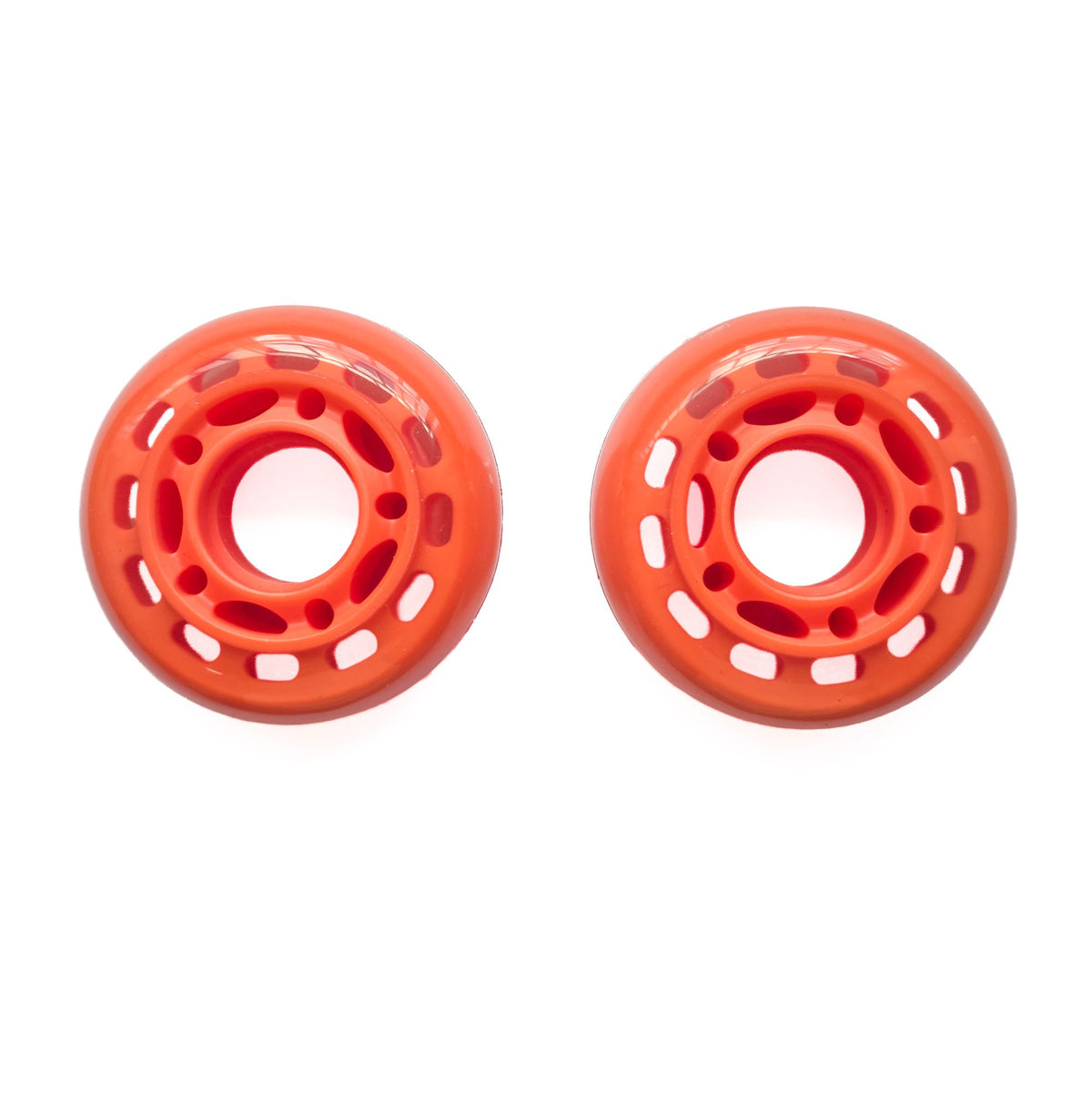 Orange replacement rubber wheels compatible with Peli Air cases – set of 2 aftermarket 60 mm wheels