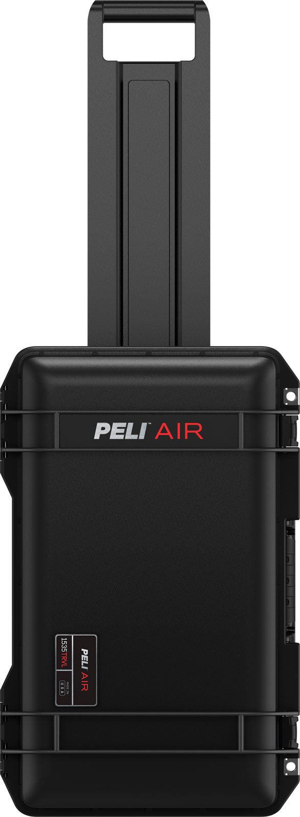 Peli 1535 TRVL Air rolling carry-on hard case black, telescoping handle extended