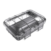 Peli M40 Mikro-Case in Transparent und Schwarz, geschlossene Vorderansicht mit durchsichtigem Deckel