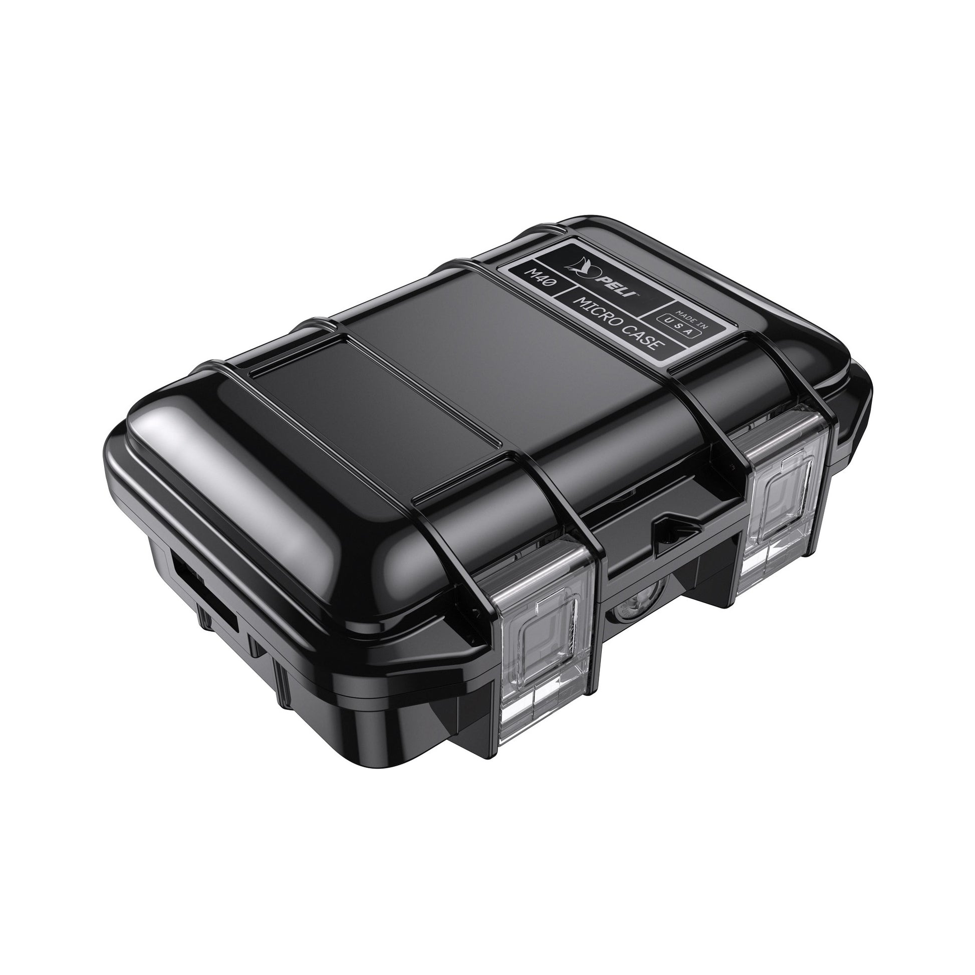 Peli M40 Micro Case zwart — compact waterdicht hard hoesje, vooraanzicht