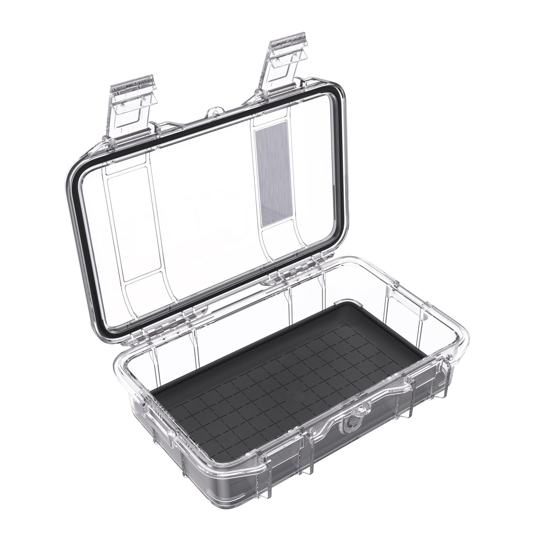 Peli M50 ūdensizturīgs futrālis atvērts no augšas — iekšējie izmēri 18,5 × 10,9 × 6,1 cm