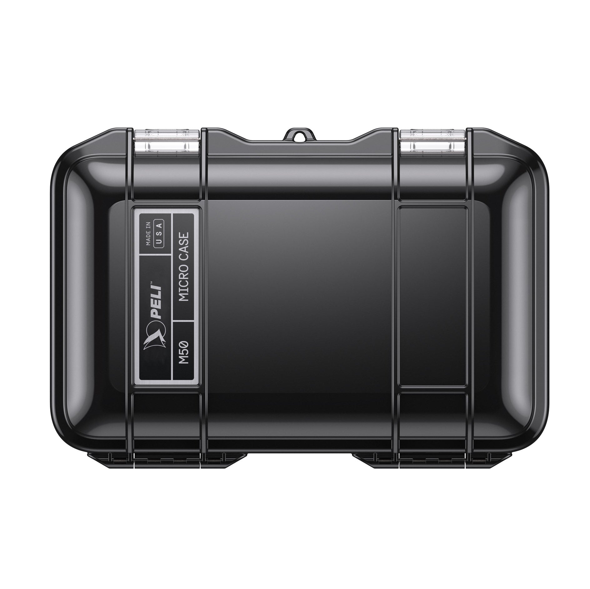 Peli M50 Micro Case black standing upright — pocket-sized watertight hard case for cameras and tools