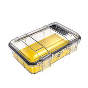 Peli M50 Micro Case Clear/Yellow — ūdensīzturīgs IP67 mikro mačiņš ar augstu redzamību dzeltenā korpusā un caurspidīgu vāku, aizvērts
