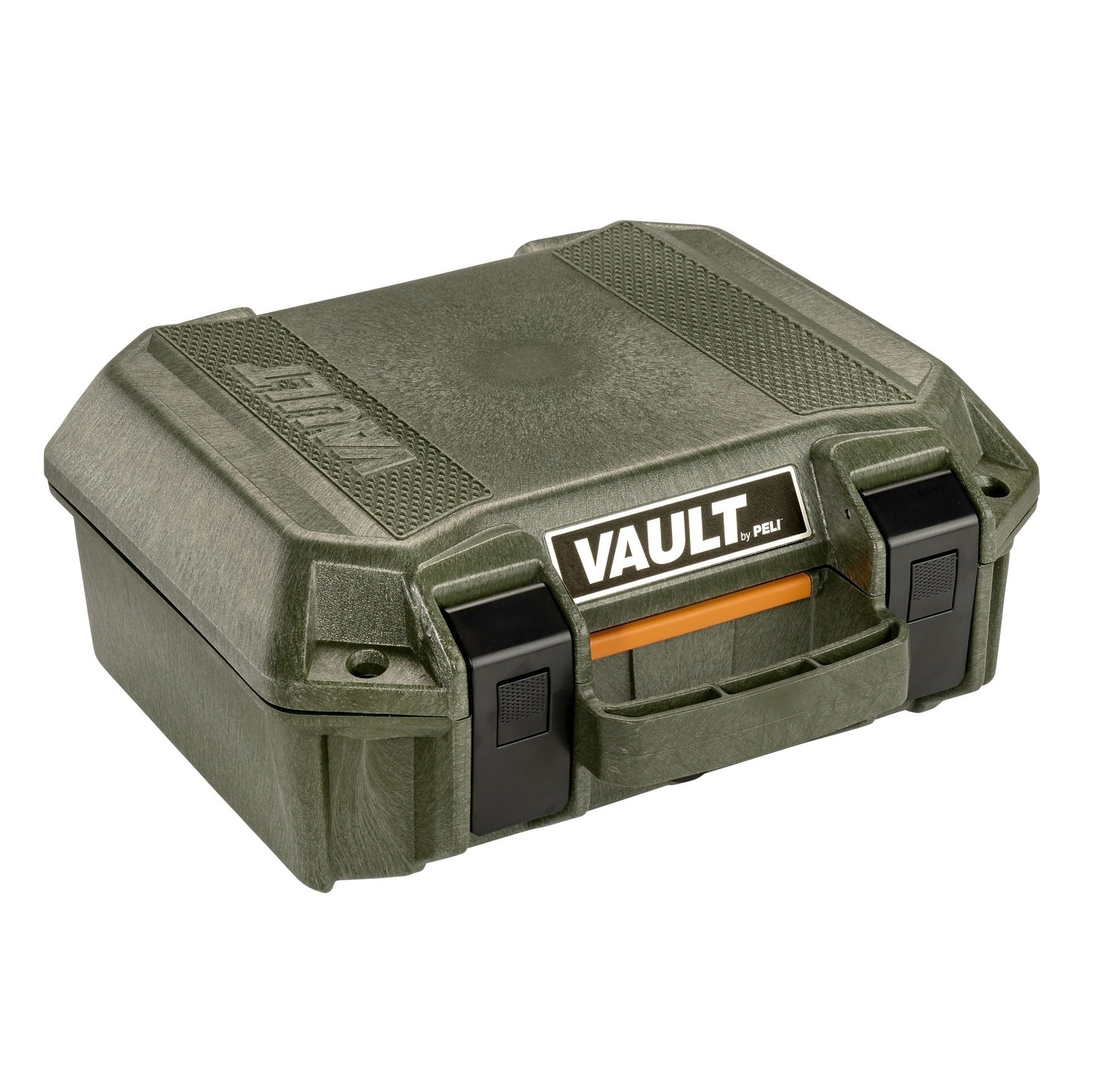Peli Vault V100 mali kofer za pištolj u boji OD zelena — detalj ugrađenog lokota