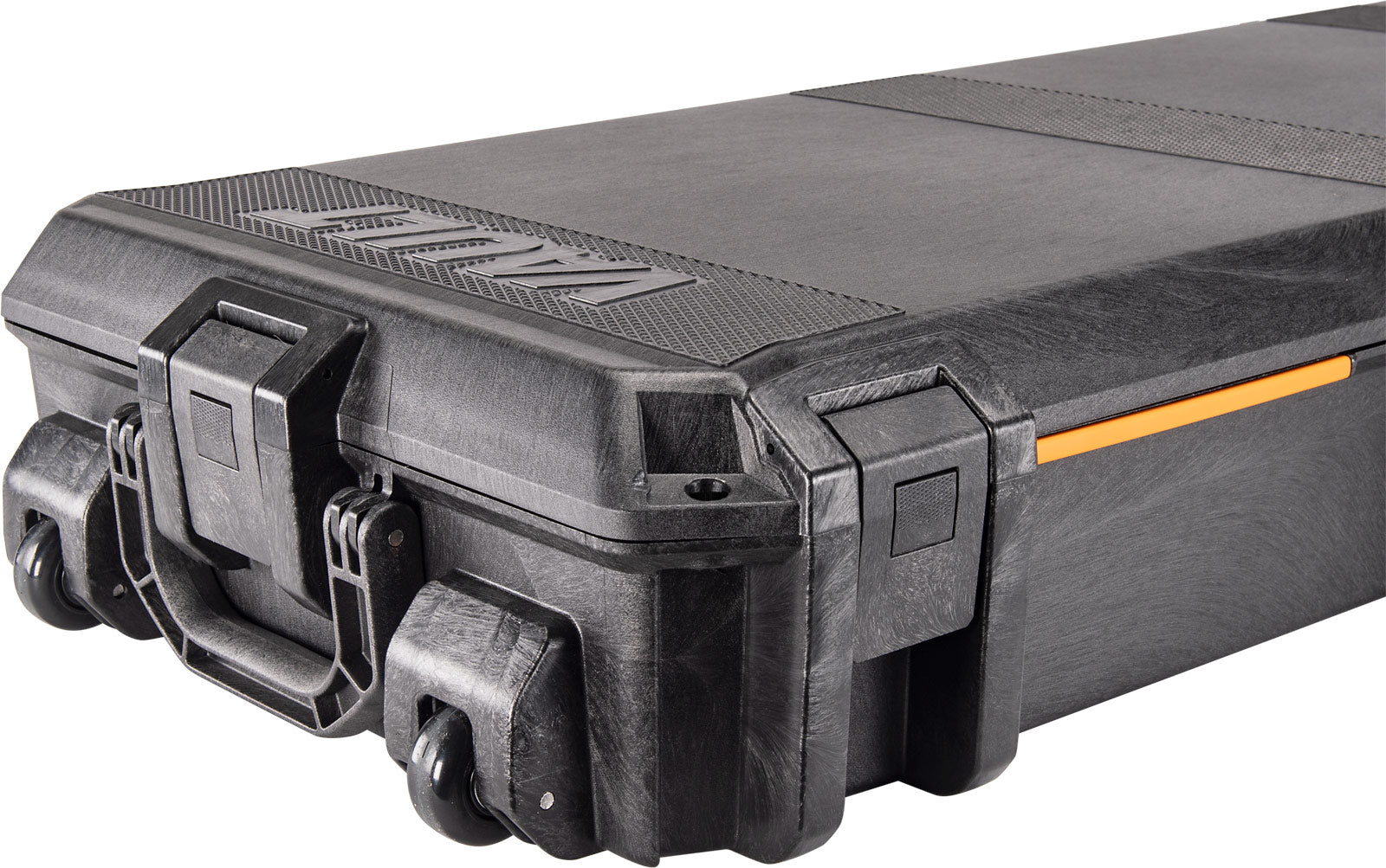 Peli Vault V800 dobbelt riffelkuffert i sort, åbnet for at vise det firelags skuminderste