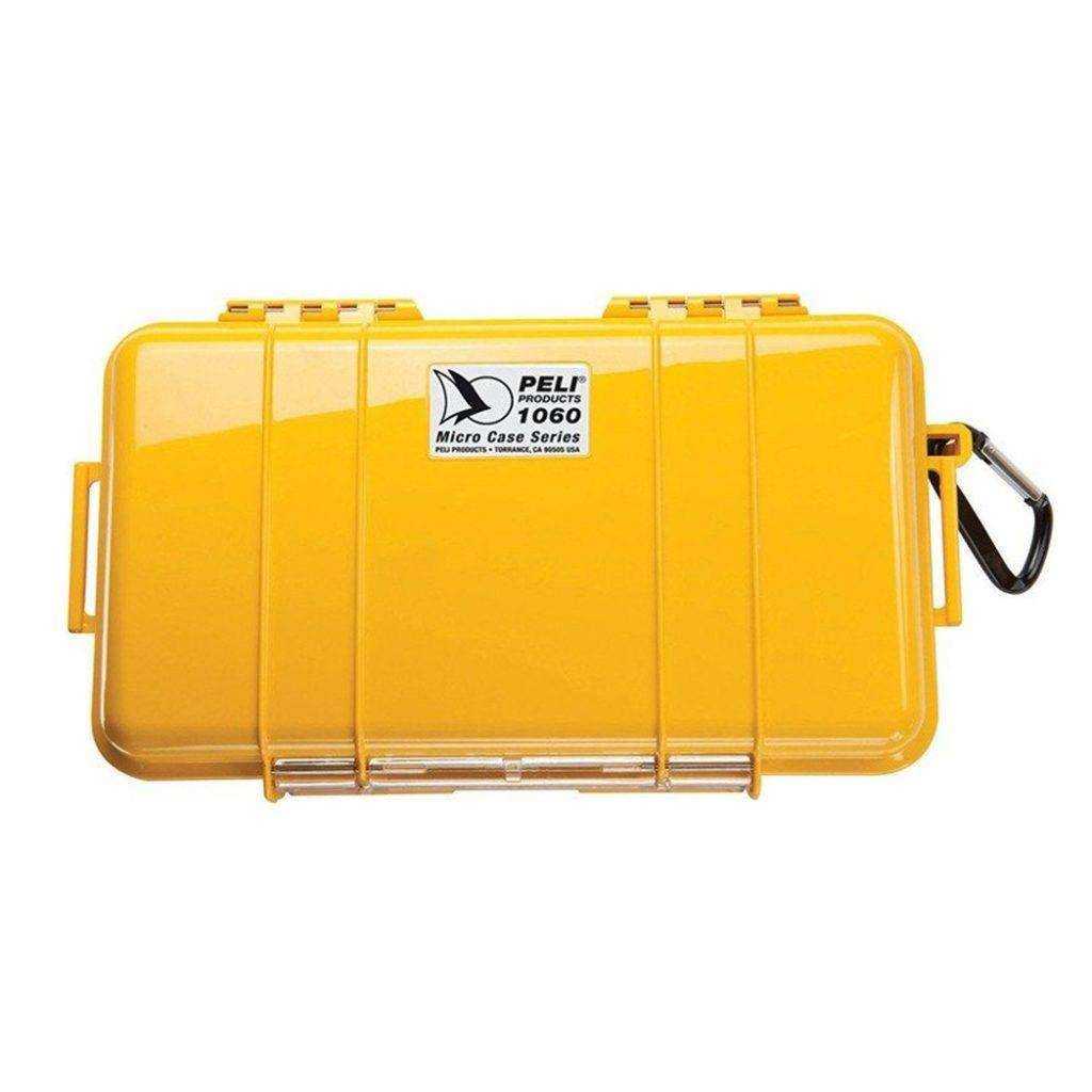 Peli 1060 gele waterdichte case – drijvende IP67 micro case voor telefoon, sleutels en buitenactiviteiten
