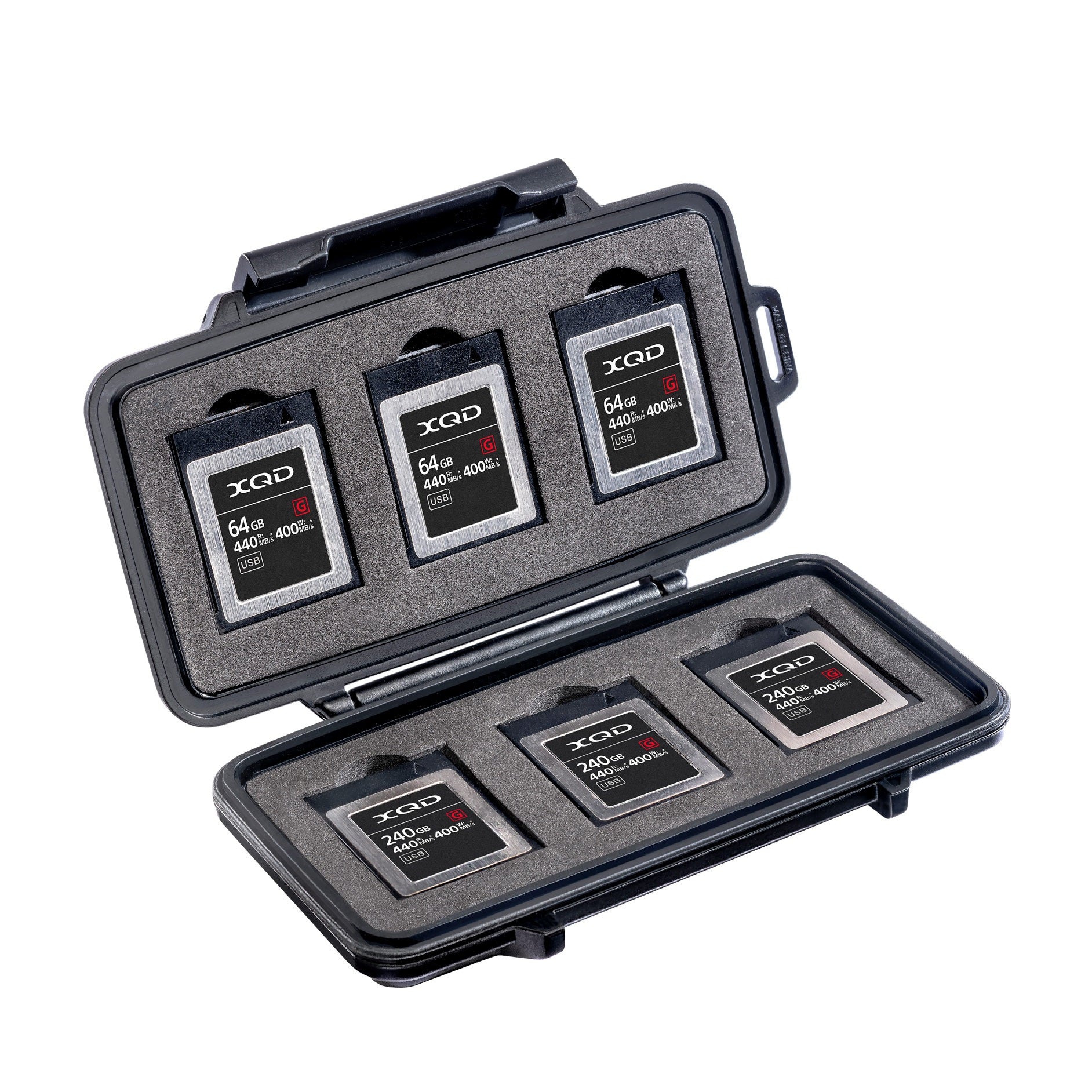 Peli 0965 Micro Case fotós felszereléssel, CFexpress és XQD kártyák terepi tárolásához