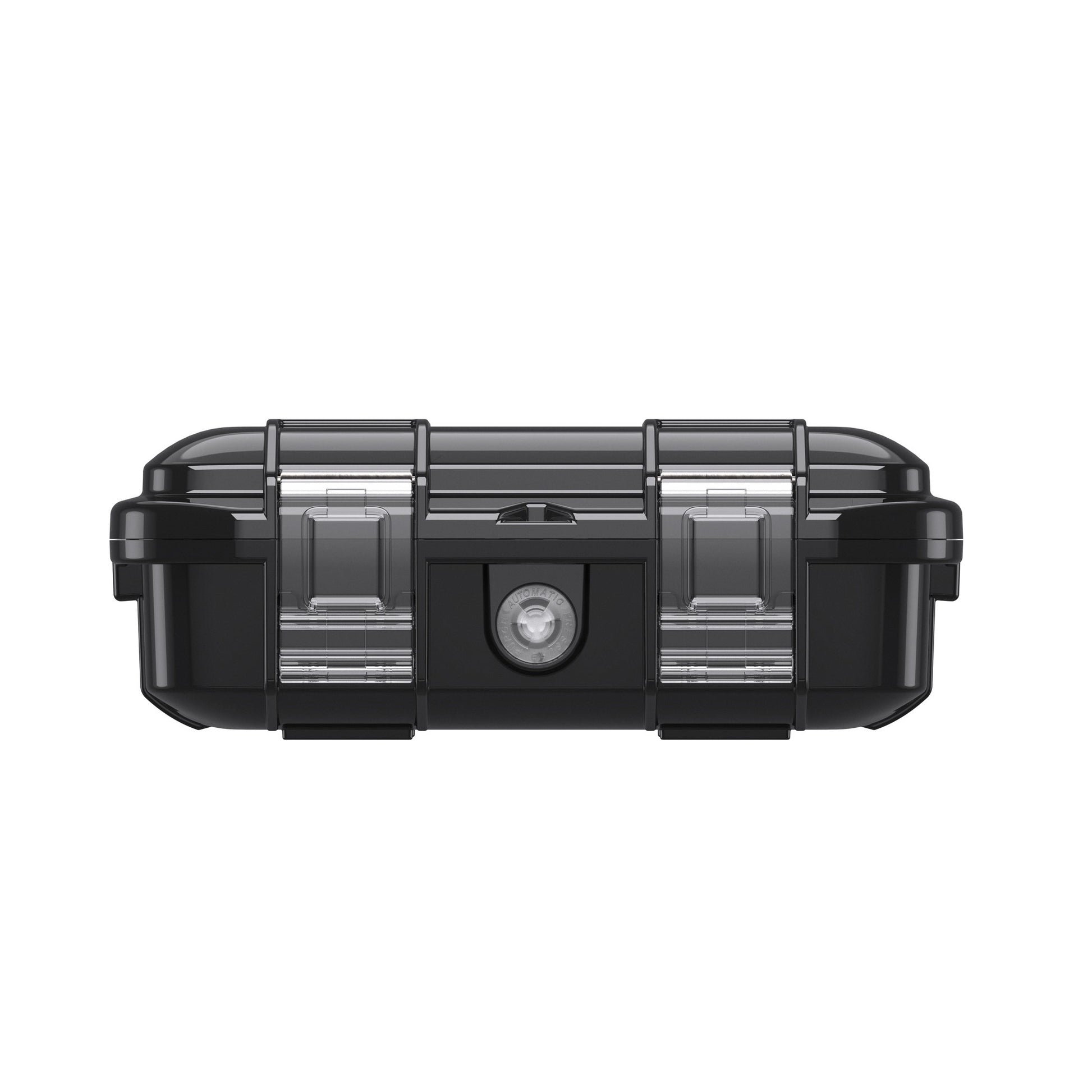 Peli M40 Micro Case zwart — zijaanzicht met O-ring afdichting en drukvereffeningsventiel